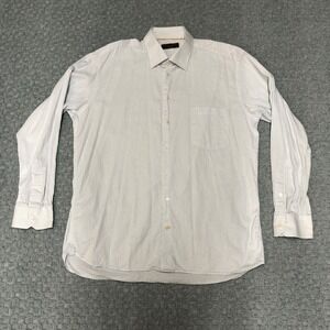 Jack Lipson Shirt Mens Large 17 Blue White Check Signature Office Casual Corp